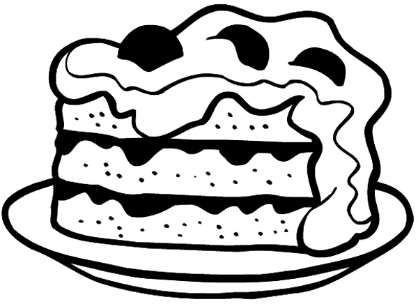 Three layer cake vinyl sticker. Customize on line. Food Meals Drinks 040-0500